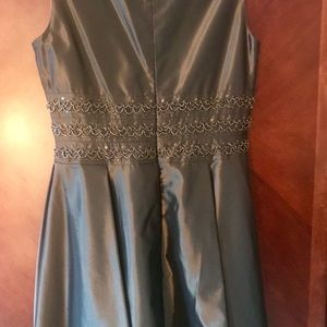 Bronze formal tea length dress